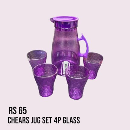 Rs 65 Chears Jug Set 4P Glass