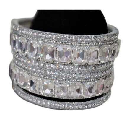 Silver Diamond Bangle